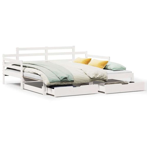 VidaXL Dnevni krevet na razvlačenje s ladicama bez madraca 90 x 190 cm Slike