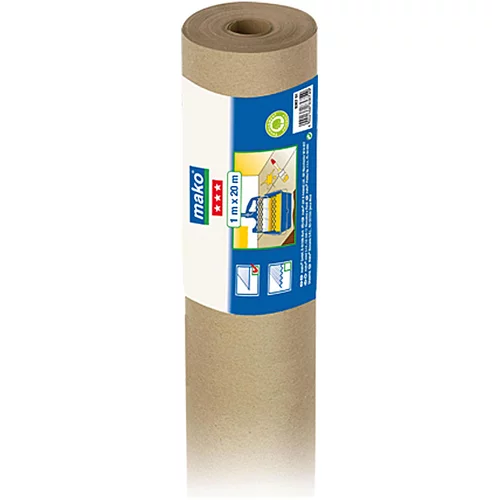 MAKO gladki papir za zaščito površin med pleskanjem (100 g/m², 20 m x 1 m, rola)
