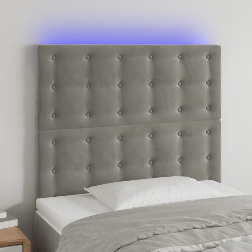 VidaXL LED uzglavlje svjetlosivo 90x5x118/128 cm bar&amp;scaron;unasto Slike