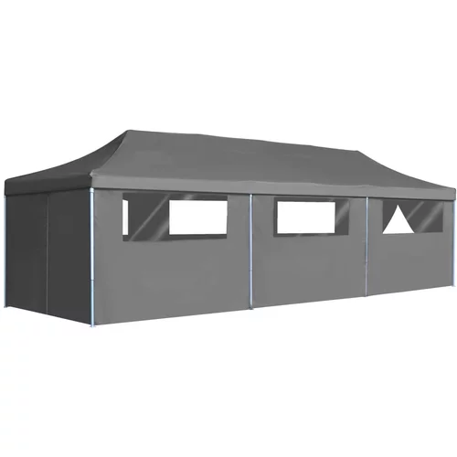 vidaXL Zložljiv pop-up šotor za zabave 8 stranic 3x9 m antraciten, (20568444)