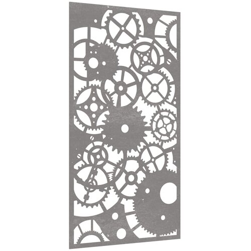  Vrtni zidni ukras 105 x 55 cm čelik COR-TEN s uzorkom zupčanika Slike