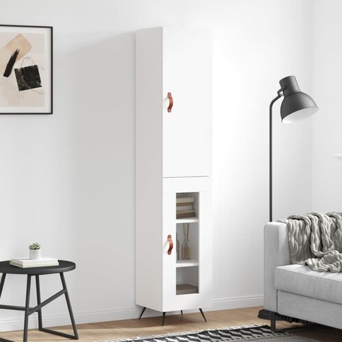 The Living Store Visoka omara bela 34,5x34x180 cm inženirski les - Visoka Omara, (21429151) Slike
