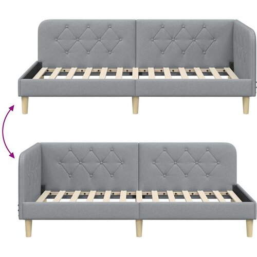  Kutni okvir kreveta Svijetlo siva 100 x 200 cm tkanina Slike