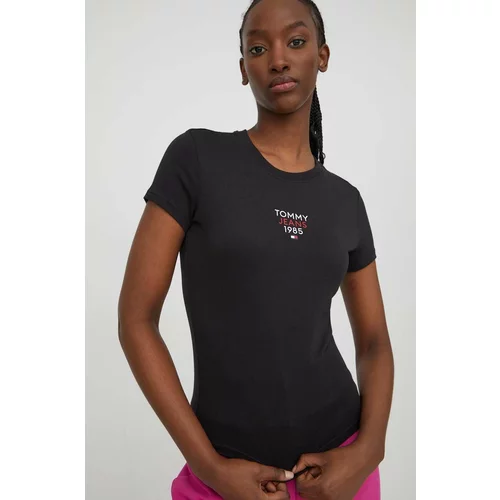 Tommy Jeans Kratka majica ženski, črna barva