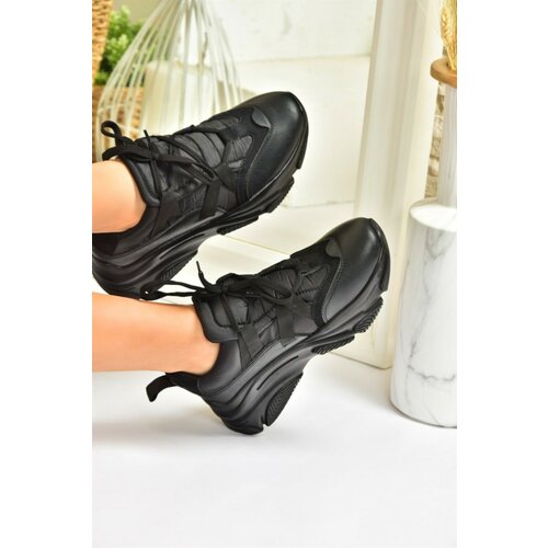 Fox Shoes Women's Black Thick-soled Sneakers. Cene