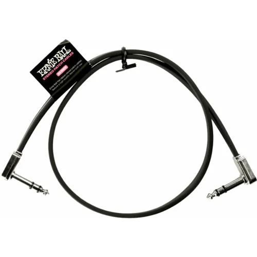 Ernie Ball Flat Ribbon Stereo Patch Cable Črna 60 cm Kotni - Kotni