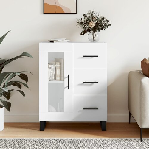 vidaXL Komoda bela 69,5x34x90 cm inženirski les Cene