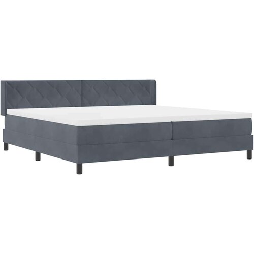 vidaXL Postelja s pomičnim podom in vzmetnico Temno siva 200x200 cm Žamet Cene
