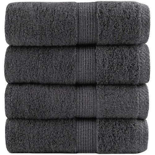 VidaXL Premium ručnici za goste SOLUND 4 kom. antracit 30x50 cm 600 g/m&amp;sup2; - Antracit 30 x 50 cm 4 Slike