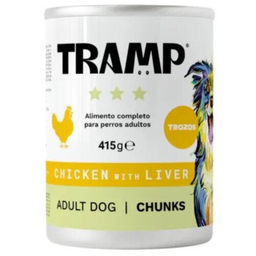 TRAMP 3* Dog Chunks Chicken With Liver - Ko&scaron;čki pi&scaron;čanca z jetri za odrasle pse, 8 x 415 g, (5000008064) Cene