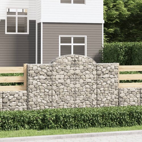 vidaXL Obokane gabion košare 7 kosov 200x50x120/140cm pocinkano železo Cene