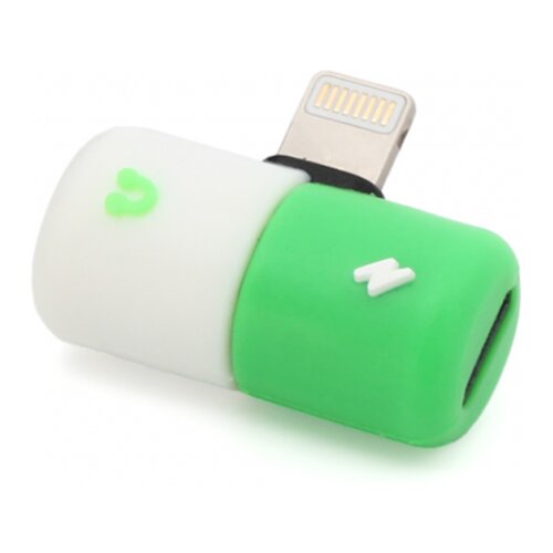 Adapter za slušalice i punjenje W1 iPhone lightning zeleni Slike