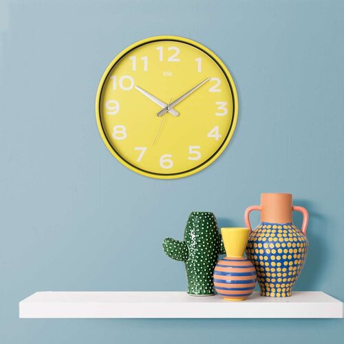 Wallity Zidni sat Joy, 38x38 cm, Žuti Cijene