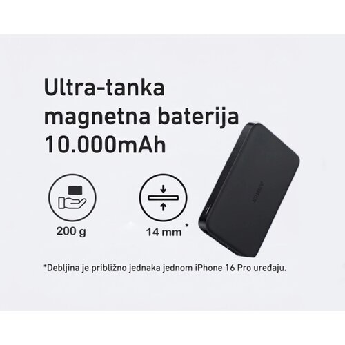 Anker MagGo 10000mAh, 15W, magnetno bežični power bank, crni Cene