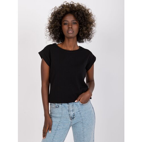 BASIC Feel Good T-shirt-RV-TS-4833.68P-black Cene