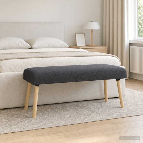 Klupa Jednobojno Tamnosiva 110 x 40 x 46 cm Boucl&amp;eacute; Slike