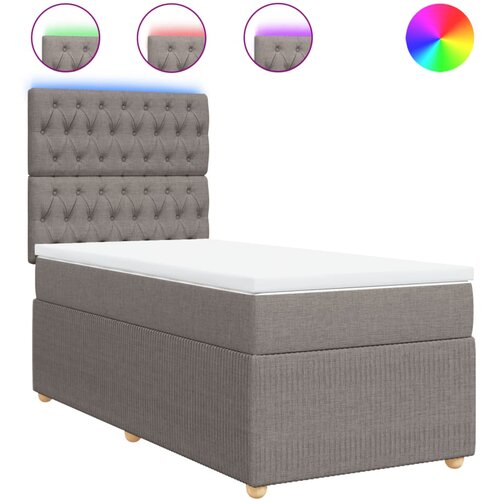 VidaXL Krevet s oprugama i madracem smeđesivi 80x200 cm od tkanine Slike