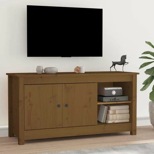 TV omarica medeno rjava 103x36,5x52 cm trdna borovina, (20730860)