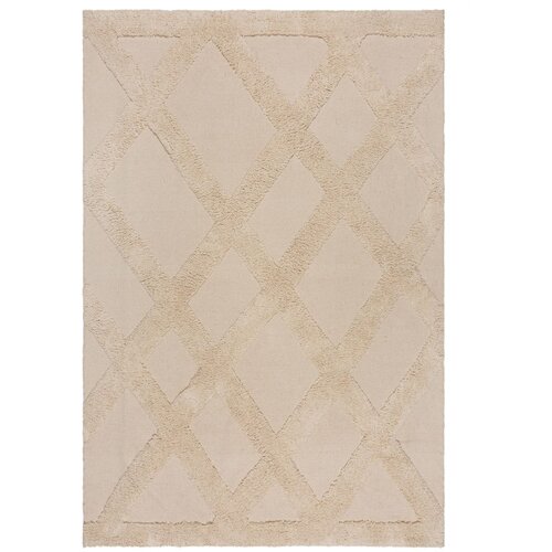 Flair Rugs Bež bombažna preproga 80x150 cm Tessa Diamond – Cene