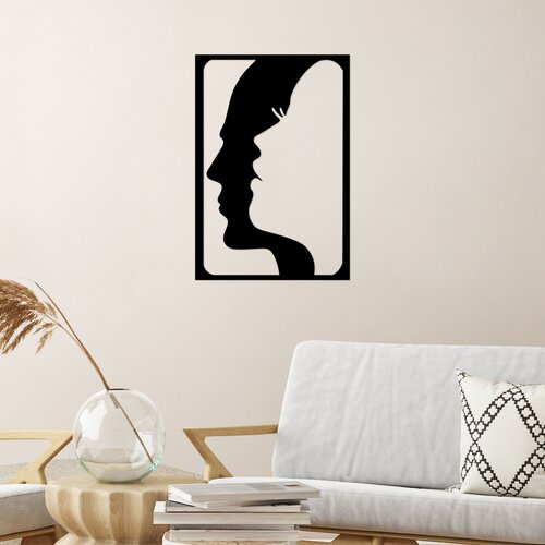 Opviq zidna dekoracija Face In Face, 40x58 cm, Crna Cene