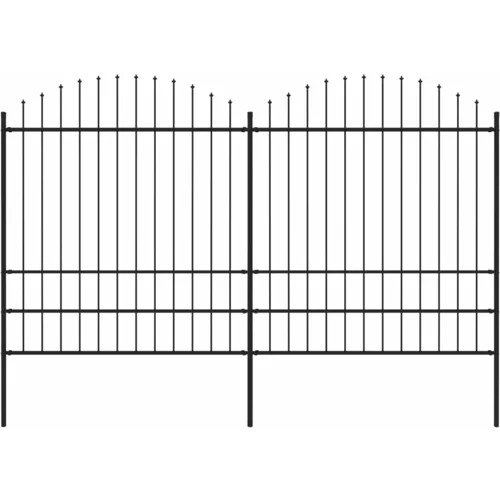  ograda s ukrasnim kopljima (1,75-2) x 3,4 m čelična crna