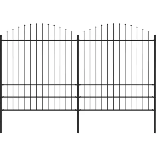  ograda s ukrasnim kopljima (1,75-2) x 3,4 m čelična crna
