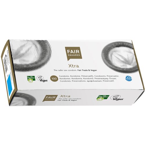 FAIR Squared Xtra Fair Trade Vegan Condoms 100 pack Slike