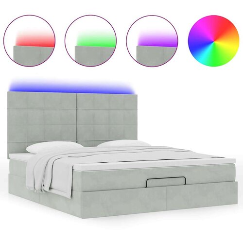 VidaXL Okvir kreveta s madracima svijetlosivi 160x200cm bar&amp;scaron;unasti Slike