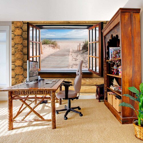  Tapeta - Beach outside the window 200x140 Cijene