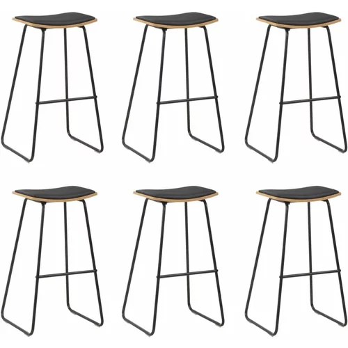  Barski stolci od umjetne kože 6 kom crni