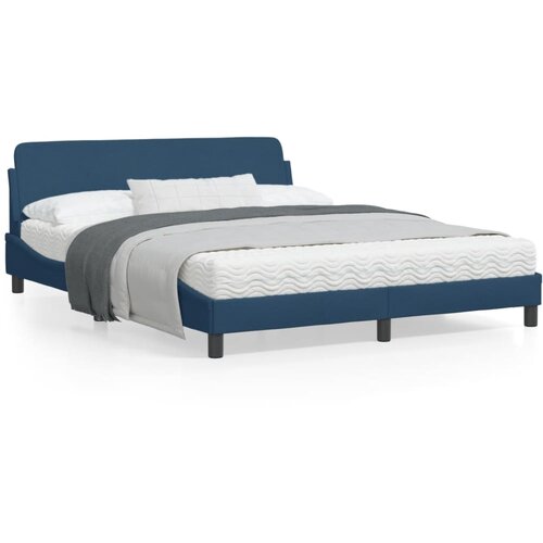 VidaXL Posteljni okvir z vzglavjem moder 160x200 cm blago Slike