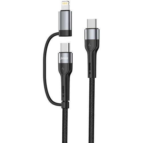 Superior USB data kabal SU-K106, 2in1, Type-C na Type-C/Lightning , 1m, Crni Cene