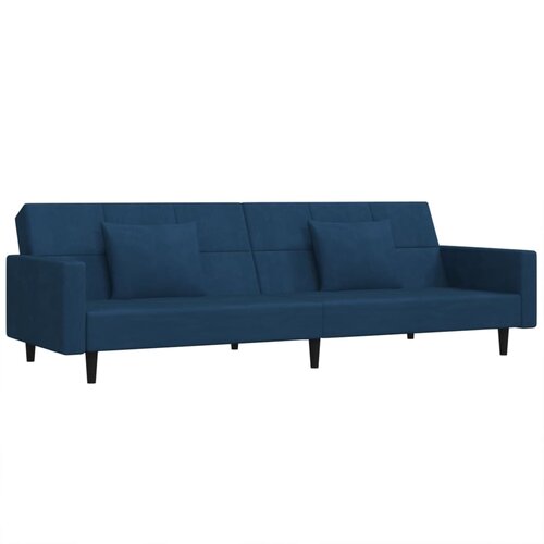 Maison Chic kavč - Sofa - Kanape dvosed z ležiščem in dvema blazinama moder žamet, (21727646) Cene
