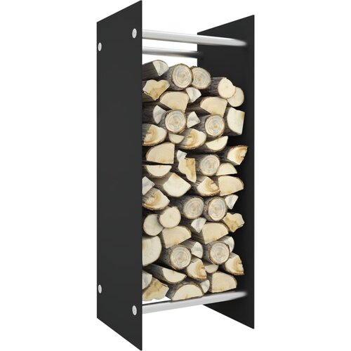 vidaXL Stalak za drva za ogrjev crni 40 x 35 x 100 cm kaljeno staklo Cijene