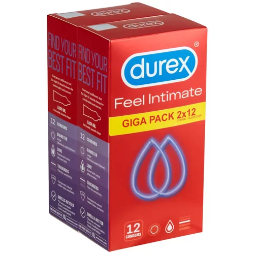 Durex Feel Intimate - pakiranje kondomov s tanko steno (2x12 kosov)