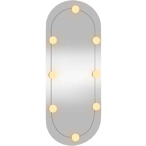 VidaXL Zidno ogledalo s LED svjetlima 30 x 70 cm stakleno ovalno Slike