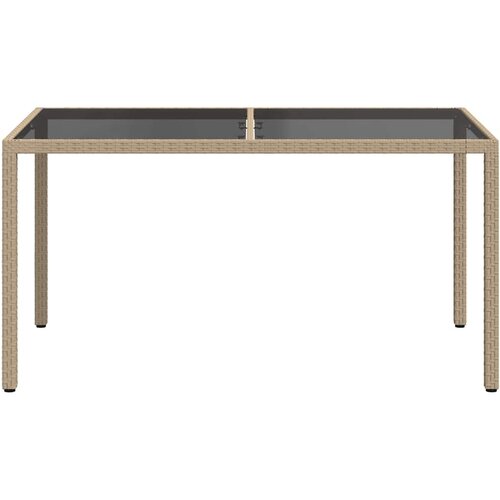  Vrtni stol 150 x 90 x 75 cm od kaljenog stakla i poliratana bež Slike