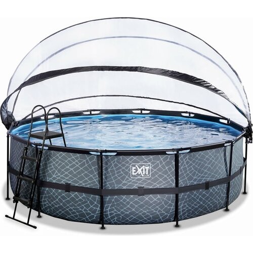 EXIT Toys Frame Pool &Oslash; 450 x 122 cm vključno s pe&scaron;čenim filtrom, pokrovom in lestvijo - siva Cene