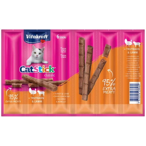 Vitakraft Cat Stick Classic - Varčno pakiranje: puran & jagnjetina 12 x 6 g