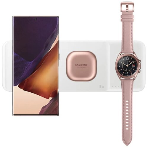 Samsung original brezžična polnilna postaja Trio Pad 9W brezžični polnilec EP-P6300TWE s polnilcem 25W TA800 - bel Cene