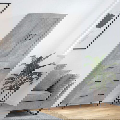 vidaXL Visoka komoda betonsko siva 69,5x34x180 cm inženirski les Cene