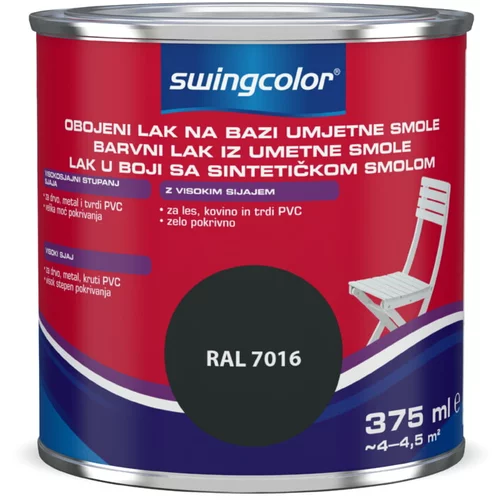 SWINGCOLOR Barvni lak iz umetne smole Swingcolor (antracit, visok sijaj, 375 ml)