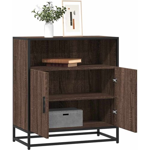 VidaXL Komoda rjavi hrast 68x35x76 cm inženirski les Slike