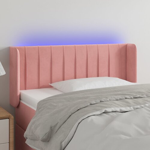 vidaXL LED posteljno vzglavje roza 83x16x78/88 cm žamet Cene