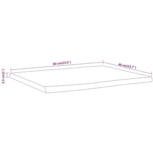 VidaXL stolna ploča 60x40x2,5 cm pravokutna bagremovo drvo živi rub Slike