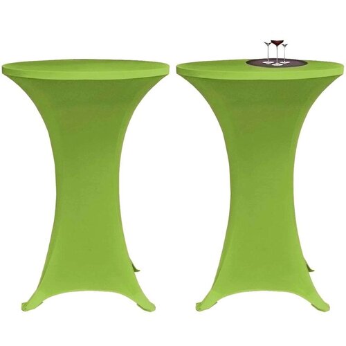 VidaXL Raztegljiva Prevleka za Mizo 2 kosa 60 cm Zelene Barve Slike