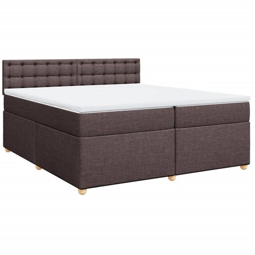 vidaXL Box spring postelja z vzmetnico temno rjav 200x200 cm blago, (21306259) Cene
