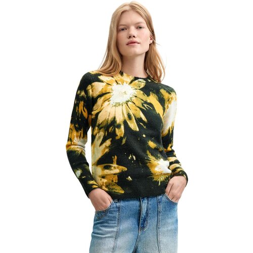 Desigual Puloverji JERS_DARKBOTANIC 26WWJF40 Črna Slike