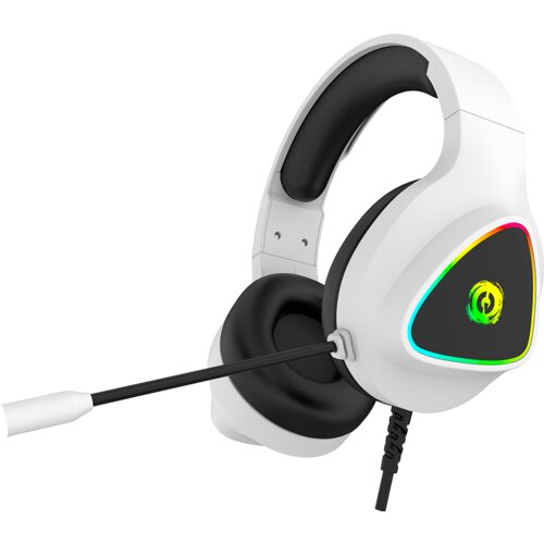 Canyon Shadder GH-6, RGB gaming headset with Microphone, Microphone frequency response: 20HZ~20KHZ, ABS+ PU leather, USB*1*3.5MM jack plug, 2.0M PVC cable, weight: 300g, White Slike