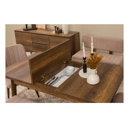 Hanah home Trpezarijski set Vina Bench 04 0900, 6 delova, Bež Slike